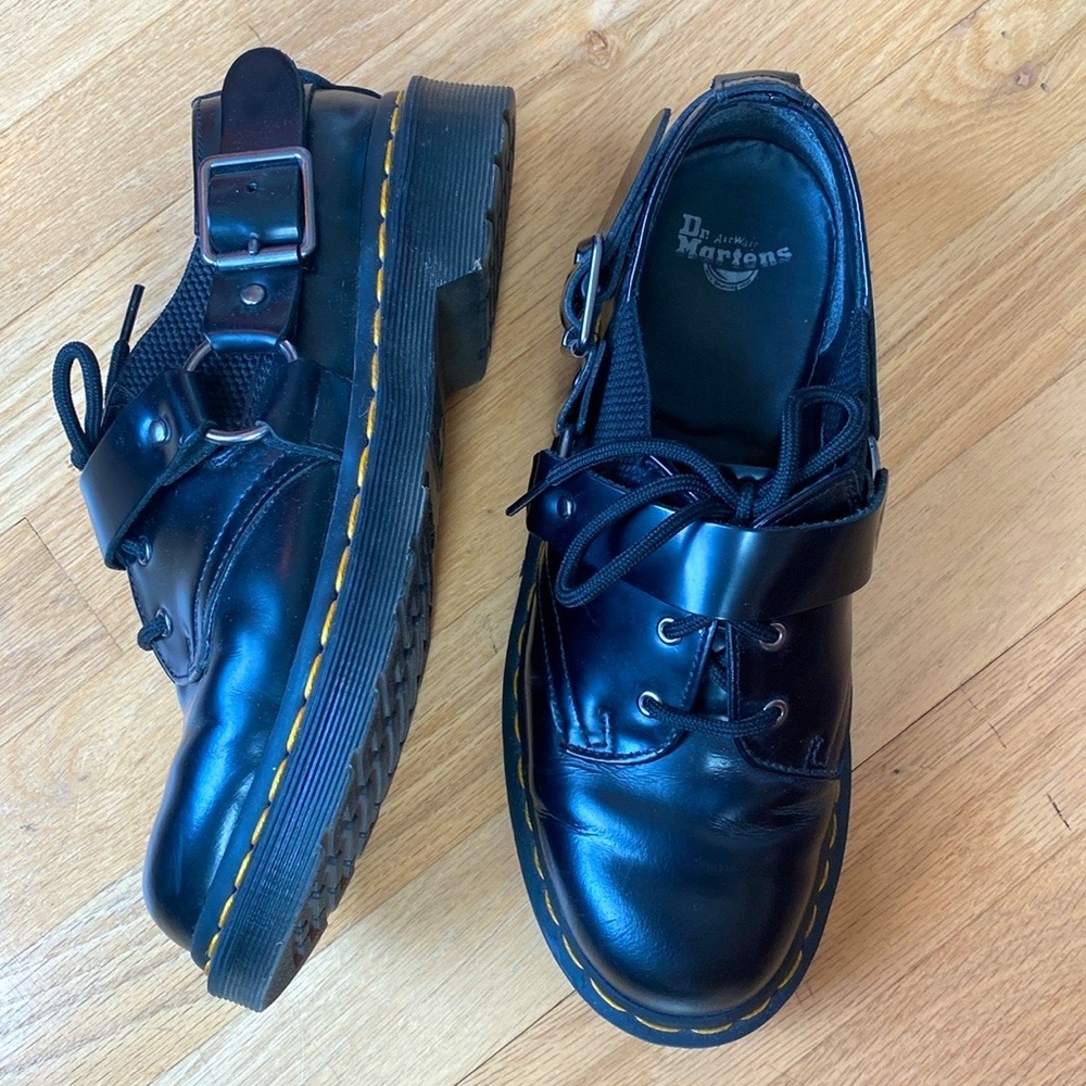 Dr. Martens Black Leather Oxfords with Air-Cushioned Sole